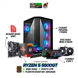 Falabella PC Gamer Ryzen 5 5600GT / RTX 5060 8GB / 16GB / 2TB / B550 / 650W 80+ BRZ oferta