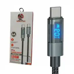 Falabella Cable Tipo C A Tipo C Carga Rápida 120W 6A 1m Con Pantalla Led indicador de Potencia oferta