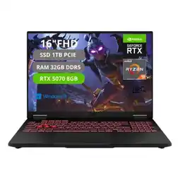 Falabella PORTATIL TUF A16 RYZEN 9 270 RAM 32GB SSD 1TB RTX 5070 8G oferta