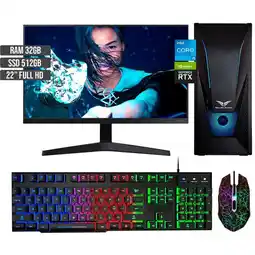 Falabella PC GAMER INTEL CORE I5-12400 RTX 3050 8GB SSD 512GB RAM 32GB LED 22 FHD oferta