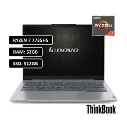 Falabella PORTATIL THINKBOOK RYZEN 7 7735HS - 32GB DDR5 - 512GB SSD - 14 WUXGA - RJ45 - WIN 11 PRO oferta