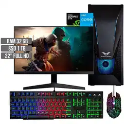 Falabella PC EQUIPO GAMER INTEL CORE I5-12400 GTX 1650 4GB SSD 1TB RAM 32GB LED 22 FHD oferta