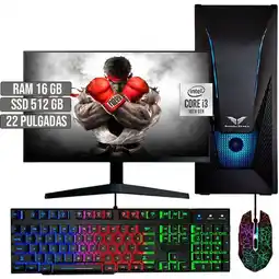 Falabella PC EQUIPO GAMER INTEL CORE I3-10105 SSD 512GB RAM 16GB LED 22 FHD oferta