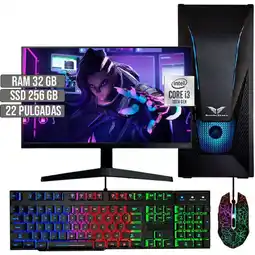 Falabella PC EQUIPO GAMER INTEL CORE I3-10105 SSD 256GB RAM 32GB LED 22 FHD oferta