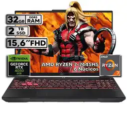 Falabella TUF GAMING A16 RYZEN 7 32GB 2TB RTX 4050 16″ FHD+ 144HZ W11 oferta