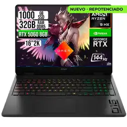 Falabella PORTATIL OMEN AMD RYZEN 9 8940HX RTX 5060 8GB SSD 1TB RAM 32GB 16 2K 144HZ oferta
