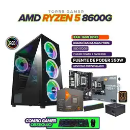 Falabella PC Gamer Ryzen 5 8600G / 16GB DDR5 / A620 / SSD 512GB / 4 FANS RGB / 350W oferta