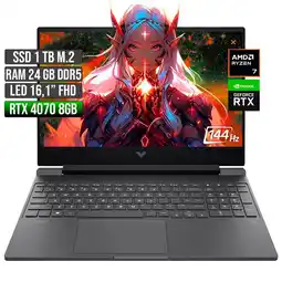 Falabella VICTUS AMD RYZEN 7-8845HS RTX 4070 8GB SSD 1TB RAM 24GB LED 16 FHD 144Hz oferta