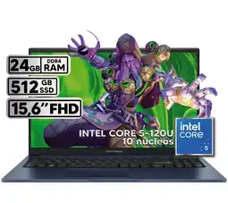 Falabella PORTÁTIL VIVOBOOK 15 INTEL CORE I5 120U 24 GB RAM 512 GB SSD 15.6″ FHD oferta