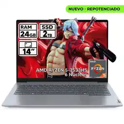 Falabella PORTATIL THINKBOOK RYZEN 5-7533HS 24GB RAM 2TB SSD 14 WUXGA oferta