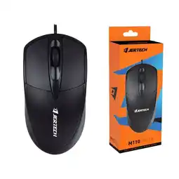 Falabella Mouse Alámbrico USB Óptico Negro 1000 DPI Jertech M110 oferta