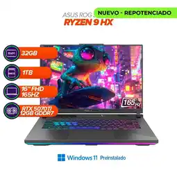 Falabella Portátil Gamer ROG Strix G16 Ryzen 9 8940HX /RAM 32GB/1TB /RTX 5070 Ti oferta
