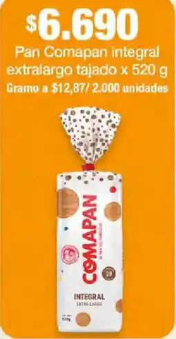 Jumbo Pan Comapan integral extralargo tajado oferta