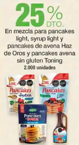 Jumbo En mezcla para pancakes light, syrup light y pancakes de avena Haz de Oros y pancakes avena sin gluten Toning oferta