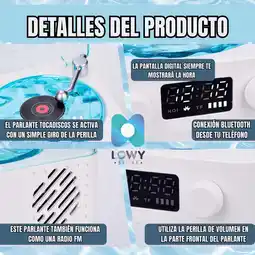 Falabella Parlante Bluetooth Retro Tocadiscos Vinilo Luces Colores Olas oferta