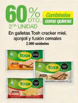 Jumbo En galletas Tosh cracker miel, ajonjolí y fusión cereales oferta