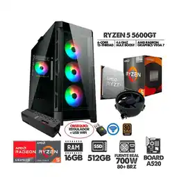 Falabella COMPUTADOR GAMER RYZEN 5 5600GT- RAM 16GB- SSD512GB- CASE 4FANS RGB- 700W 80+BRZ oferta