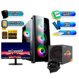 Falabella PC GAMER RYZEN 5 5600GT/ RAM 16GB/ SSD 1TB M.2/ + MONITOR 22 FHD 100Hz + COMBO oferta
