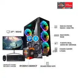 Falabella PC GAMER R5 5600GT - BOARD B550 WIFI - 16GB RAM - 512GB SSD+1TBHDDMONITOR27 oferta