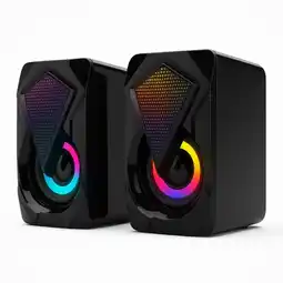 Falabella Parlantes PC Gaming RGB USB Luz LED Estéreo Compactos Sonido Potente oferta
