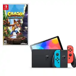 Falabella Switch Oled Neon Con Juego Crash Trilogy oferta