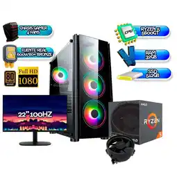 Falabella PC GAMER RYZEN 5 5600GT/ RAM 32GB/ SSD 512 M.2/ + MONITOR 22 FHD 100Hz + COMBO oferta