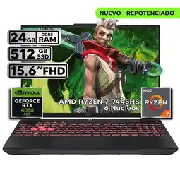 Falabella TUF GAMING A16 RYZEN 7 24GB 512GB RTX 4050 16″ FHD+ 144HZ W11 oferta