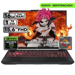 Falabella TUF GAMING A16 RYZEN 7 16GB 1TB RTX 4050 16″ FHD+ 144HZ W11 oferta