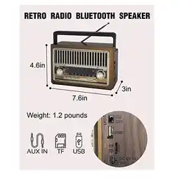 Falabella Radio Retro Clasico AM FM Bluetooth Portatil Estilo Antiguo oferta