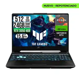 Falabella TUF GAMING AMD RYZEN 7-7435HS RTX 3050 4GB SSD 512GB RAM 24GB LED 15,6 FHD 144Hz oferta
