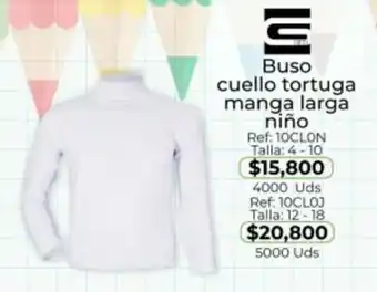 Buso cuello tortuga manga larga ni