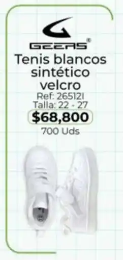Almacenes Only Geers tenis blancos sintético velcro oferta