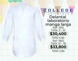 Almacenes Only College delantal laboratorio manga larga oferta