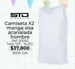 Almacenes Only Camiseta X2 manga sisa acanalada hombre oferta