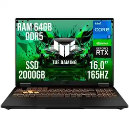 Falabella PORTATIL TUF F16 INTEL CORE I7 14650HX RTX 5060 RAM 64GB SSD 2TB 16.0 oferta