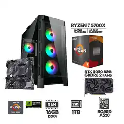 Falabella PC GAMER RYZEN 7 5700X - RTX 5050 8GB - SSD 1TB - 16GB RAM - CHASIS 4FANS oferta