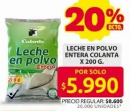 Ara Colanta leche en polvo oferta