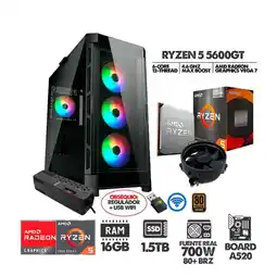 Falabella COMPUTADOR GAMER RYZEN 5 5600GT- RAM 16GB- SSD 1,5TB CASE 4FANS RGB- 700W 80+BRZ oferta