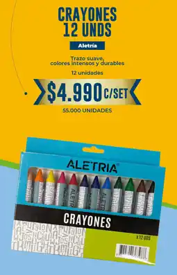 Tiendas D1 Aletria crayones oferta