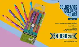 Tiendas D1 Aletria bolígrafos colores oferta