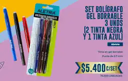 Tiendas D1 Aletria bolígrafos borrables oferta