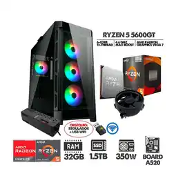 Falabella COMPUTADOR GAMER RYZEN 5 5600GT- RAM 32GB- SSD 1,5TB CASE 4FANS RGB- USB WIFI oferta