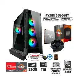 Falabella COMPUTADOR GAMER RYZEN 5 5600GT- RAM 32GB- SSD 1TB- CASE 4FANS RGB- 700W 80+BRZ oferta