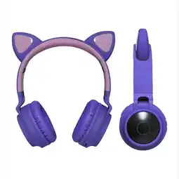 Falabella Audífonos Diadema con Luz Gamer Gato Inalámbricos Bluetooth Morada oferta