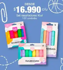 Metro Kiut set resaltadores oferta