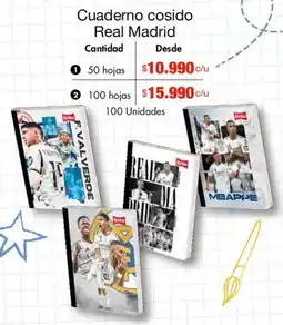 Metro Real Madrid cuaderno cosido oferta