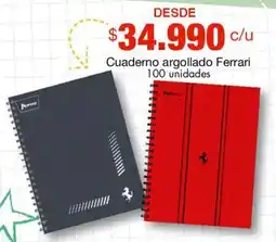 Metro Ferrari cuaderno argollado oferta