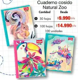 Metro Natural Zoo cuaderno cosido oferta