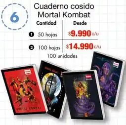 Metro Mortal Kombat cuaderno cosido oferta