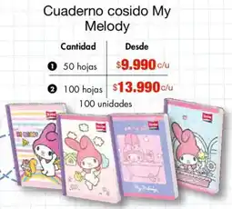 Metro My Melody cuaderno cosido oferta